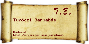 Turóczi Barnabás névjegykártya